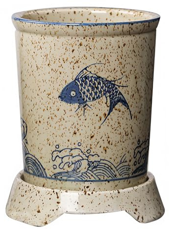 Dowbom Japanese Ceramic Cutlery Drainer Chopsticks Rack Dish Rack Cutlery Holder with Handle Chopsticks Holder for Kitchen (B)