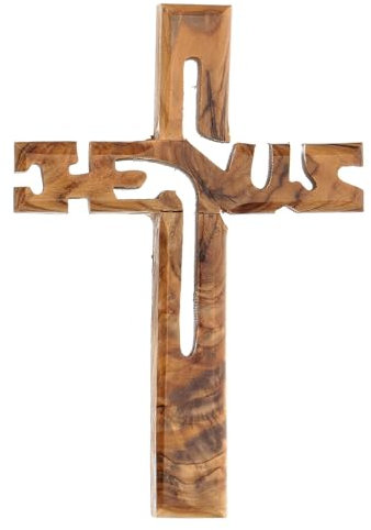 Wandkreuz, Jesus, Olivenholz, Palästina, 12x8 cm