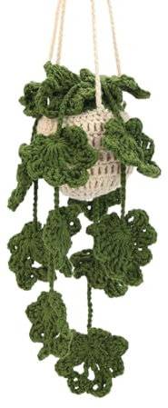 SSDH Beginner Crochet Kit Hanging Plant Crochet Kit Handmade Crochet Yarn with Instructions and Video Tutorial Crochet Hanging Basket Home Decor (Green 3)