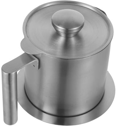 OKUMEYR 1,2 L Fettbehälter Mit Herausnehmbarem Edelstahlsieb Ölsieb Mit Deckel Zur Trennung Von Öl Und Fett Küche