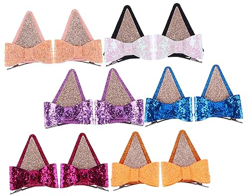 VICASKY 6paare Teiliges Niedlicher Schleifen-haarspangen Für Mädchen Glitzernde Haarklammern Aus Leichtem Für Partys Hochzeiten Und Alltag Hautfarbe Und Hellviolett