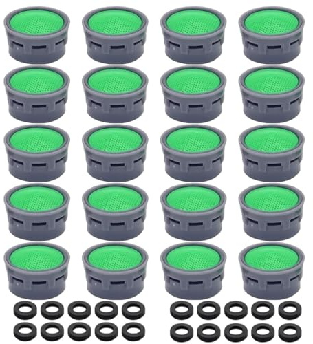 LMOGWL 20pcs Filtro de grifo Con anillo de sellado de 20 pcs, aireador de grifo, inserto de filtro de agua de grifo, piezas accesorias de repuesto de grifo para baño, cocina Tapones de filtro de grifo