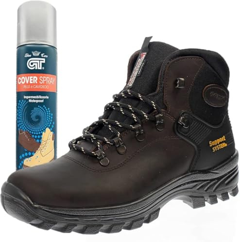 Grisport Trekkingstiefel für Damen und Herren, wasserdicht, aus Leder, Gritex und Support System, Wahl zwischen Spray oder Schlüsselanhänger, 44 EU