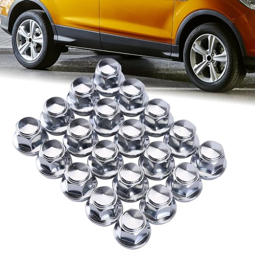 20PCS Radmutter Verchromt M12x1.5 Kompatibel für Ford B-Max C-Max II Ecosport Fiesta 6 7 Focus 3 Mondeo V Radmuttern Alufelge Radschrauben SW19 60°, 46708 5114407 12657, 45139, 29001