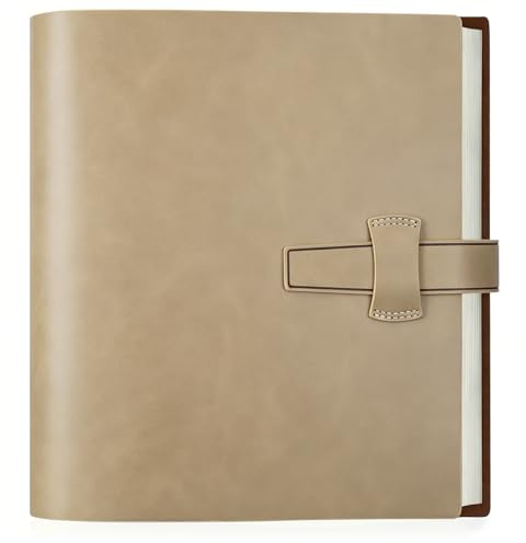 Miaikoe Fotoalbum 6x4 200 Fotos, Leder Cover Album mit 30PCS Kraftpapier Scrapbook hält 200 10x15cm horizontale Fotos für Familie Hochzeit Baby Graduation (Beige)