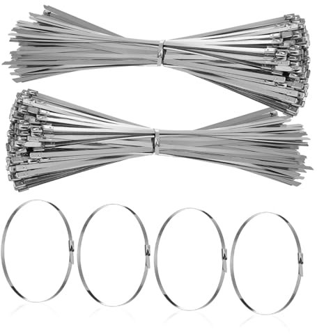 SHINEOFI 500stücke Metall-kabelbinder -kabelbinder Strapazierfähig Für Außenbereich Selbstsichernde Für Fahrzeuge Kabel Zäune