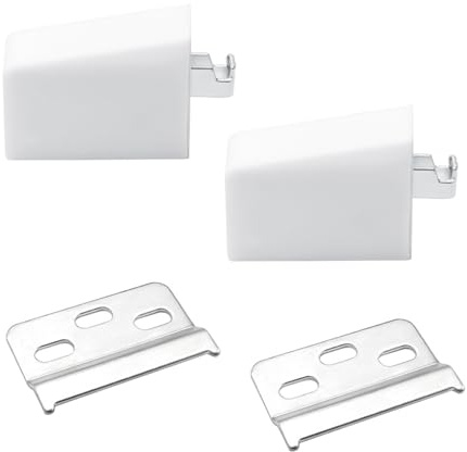 2 Pezzi Supporto Attaccaglie per Pensili, Ganci per Pensili Cucina Regolabili, Ganci di Fissaggio Sospesi con Binari di Supporto, ABS e Acciaio Antiruggine, Capacità Carico Elevata, per Bagno, Bianco