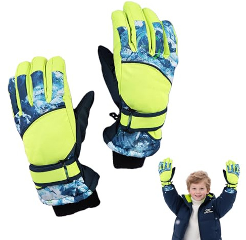 Vernerth Kids Ski Gloves - Waterproof Winter Mittens Warm Plush Lined Thermal Gloves for Boys & Girls Age 4-7, Outdoor Ski Glove for Snowboarding, Sledding, Skating & More