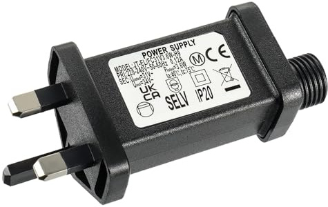 JAMHER 31V 3.6W 0.12A Transformer Plug LED Driver IP20 Waterproof Power Supply Adapter with Timer 8 Modes for Christmas Tree Lights Flashing Lights Fairy Lights Icicle Lights Net Lights(1 Pack)