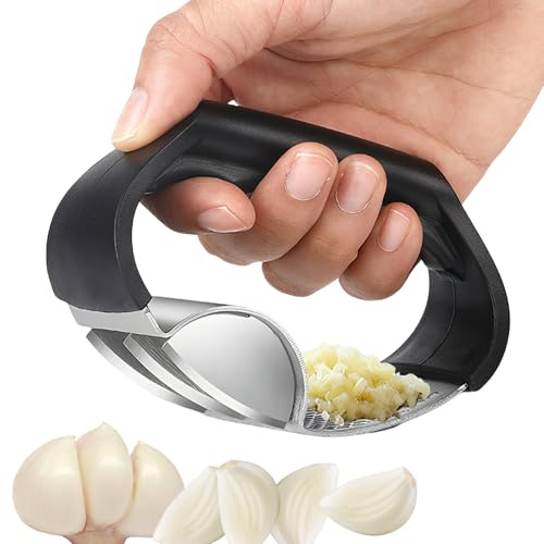 Schiaccia Aglio a Leva,Innovativo Portatile con Schiacciata Facile Pressa a Dondolo,Accessorio da Cucina Spremitore Affettatore | Per Cucina Ristorante Cottura e Preparazione Pasti