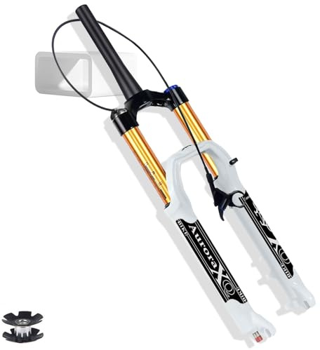 FKXSXAZ 26/27,5/29 Zoll Federgabel mit 160 mm Federweg für MTB XC AM, Zugstufeneinstellung, Schnellspanner 9 mm, gerade/konisch, Mountainbike-Vorderrad