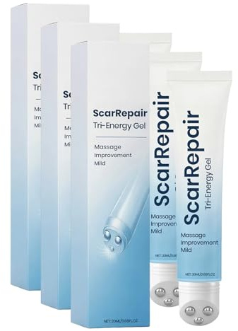 Narbencreme mit Massage-Roller, 20ml Narbensalbe für Schöne Haut, Macht Frische und Alte Narben Geschmeidiger und Glatter, Verbessert Erscheinungsbild Haut, Narben Pflege Gel, Körperpflege