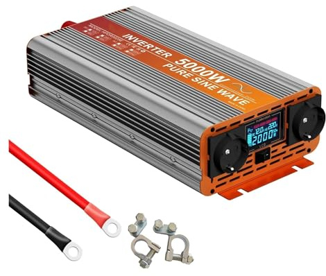 Transformateur Convertisseur 12 V vers 220 V À Onde 3000 W 4000 W 5000 W 6000 W Transformateur 12 V vers 220 V pour Voiture Et Camion Prise Européenne Onduleur(24V,5000W)