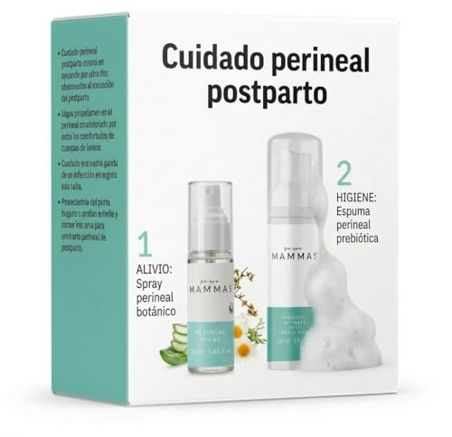 Pack Cuidado Perineal Postparto: Espuma Prebiotica y Spray Botanico Intimo Mujer Higiene Recuperacion Intima Limpieza Suave Alivio Calma Aloe Vera Hamamelis Acido Lactico pH Balanceado Flora Sin Jabon