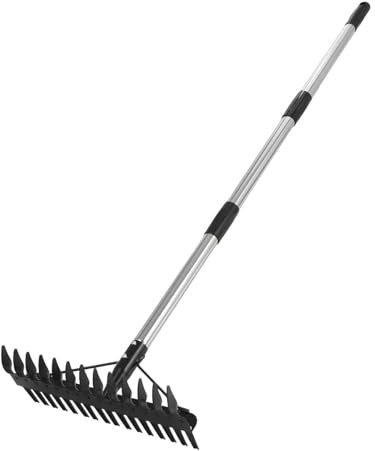 Homyl Thatch Rake Rastrello per Prato Rastrello Erba Rastrello Manuale Arieggiatore in Acciaio Funzione Grooming Adatto per Pulizia Prato Giardino Parco TER, 1.2 M