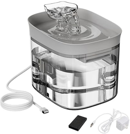 Fuentes Bebederas para Gatos Bebedero Transparente Para Gatos De 1,8 L