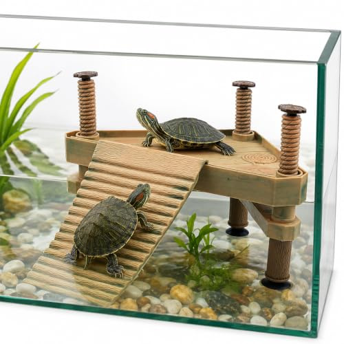 LetCart Sonnenplattform Schildkröten, Turtle Dock Floating, Schwimmplattform Turtle, Schwimmende Turtles Plattform für Aquarium Reptil Accessoire mit Turtles Aal Rampe
