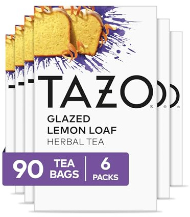 TAZO Dessert Delights Glazed Lemon Loaf Herbal Tea Bags, Aromatic Blend, Caffeine-Free, 90 Total Tea Bags (15ct - Pack of 6)