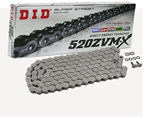 DID X Ring 520ZVM-X - Cadena de moto con 80 ruedas abiertas con cierre de remache hueco