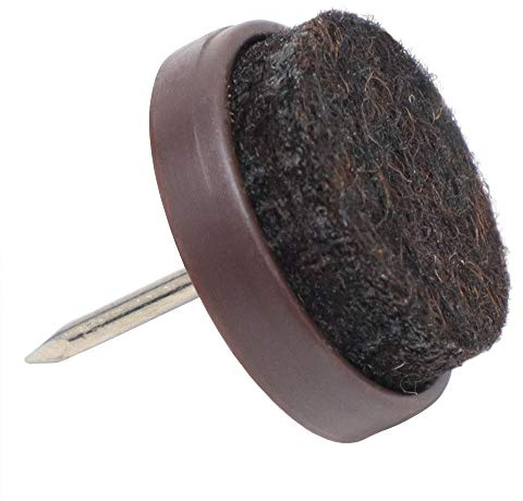 Adsamm® / 16 x Filzgleiter mit Nagel/Braun/Ø 20 mm/rund/Möbelgleiter mit Stift in Premium-Qualität