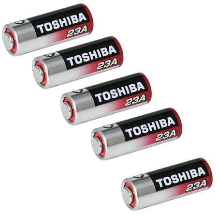 Toshiba Batteries 23A 12v Alkaline for Door Bell – Extra Long Life A23 Battery 12v, A23S 12v Battery LR23A, LRV08, 3LR50, VR22, 8LR932 MN21, MN23 Batteries - Pack of 5
