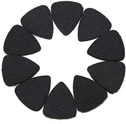 10 Pcs Plektren, Wollfilz Picks Plektren 3mm für Gitarre Ukulele(Schwarz)