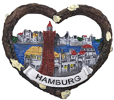 3D Hamburg Deutschland Kühlschrank Kühlschrankmagnet Touristische Souvenirs Harz Magnetische Aufkleber Home & Kitchen Dekoration von Reise Geschenk