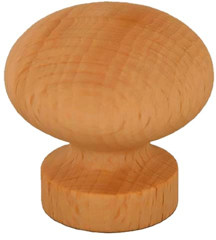 Pomos de madera de 10 unidades (30 mm de diámetro, color nogal claro)