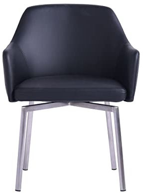 KAWOLA Stuhl Lederstuhl Loui Sessel Esszimmerstuhl, Wohnzimmerstuhl, Drehstuhl, Design Stuhl, Armlehnstuhl, Schminktisch Stuhl schwarz