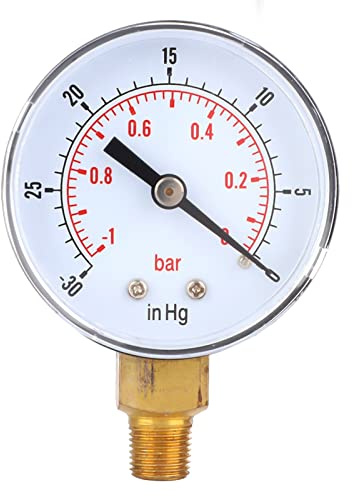 Manomètre à Vide BSPT Précis en Acier Inoxydable pour Air, Eau, Gaz