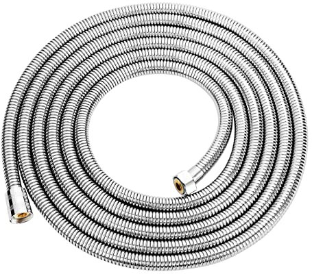 Aopoy Lang Brauseschlauch 4M, Flexibler Edelstahl Duschschlauch, Handbrauseschlauch Verdrehschutz Auslaufsicherer, G1/2 Zoll Schnittstelle, Duschschlauch Verlängerung