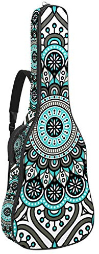 Gitarren-Gigbag, wasserdicht, Reißverschluss, weicher Gitarren-Rucksack, Bassgitarre, Akustik- und klassische Folk-Gitarre, Tasche, Blumenmuster, Boho, Mandala, Vintage