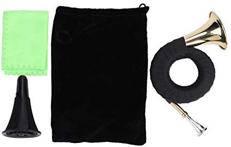 Kathlen Messing French Horn, Kleines Jagdhorn Messing, Professionelles Blechblas Instrumentenset Mini Messing Bb Jagdhorn für Musikliebhaber und Lernende