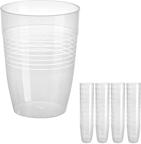 Grizzly Plastikbecher Set I 40er Set transparente Bierbecher 0,4 L I Spülmaschinenfest I Fassungsvermögen I Stapelbar I Kunststoff I Mehrweg Kunststoffbecher