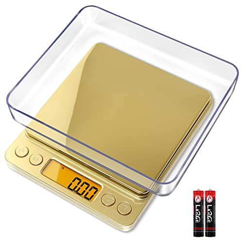 Fuzion Digital Scale .01 Gram Accuracy, 500g Mini Food Scales for Small Jewelry, Gold, Herb, Spice - Weight Gram and Oz
