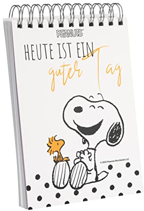 United Labels The Peanuts Notizblock Snoopy, gepunktet, 100 Blatt, 14,5x20 cm, Ringblock perforiert, Heute ist ein guter Tag
