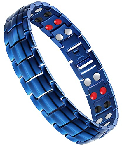 Jeracol Magnetfeldtherapie-Armband für Herren, magnetisches Heilarmband aus Titanstahl mit ultrastarken Magneten zur Schmerzlinderung bei Arthritis und Karpaltunnel, größenverstellbares Armband