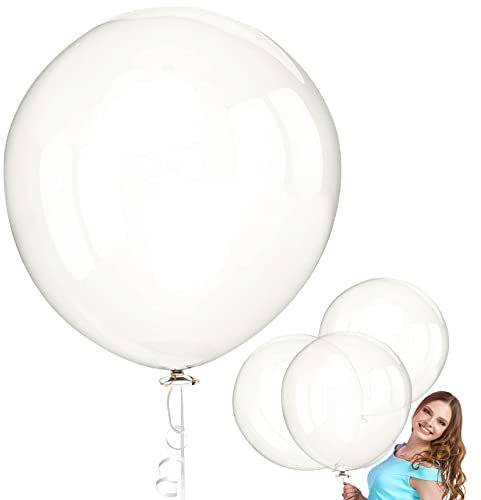 6 Palloncino Trasparenti, Palloncino Gigante Trasparente, Grandi Palloncini 36 Pollici, Palloncini Giganti in Lattice Trasparenti 90cm per Matrimonio Compleanno Battesimo Laurea Natale Festa Carnevale
