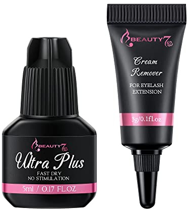 Colla Extension Ciglia e Crema Remover 3g per l'estensione delle Ciglia Semipermanente Russa Individuale Beauty7