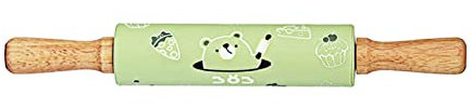 SANWOOD Mattarello Facile da Pulire Farina di Silicone Cottura del Rullo Cottura Semplice Operazione Verde
