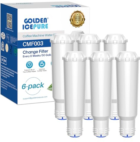 GOLDEN ICEPURE Wasserfilter Ersatz für Krups F088, Melitta Pro Aqua, Nivona NIRF700 Kompatibel mit AEG, Bosch, Siemens, Nivona Kaffeevollautomaten Hochwertige Filterpatrone für Kaffeeautomaten,6 Stück