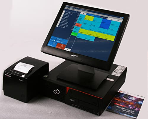 15 Kassensystem für EINZELHANDEL (Supermarkt, Lotto-Totto, Tabak-Laden, Imbiss usw.) mit Touchscreen, Bondrucker, BlitzKasse Kassensoftware, TSE-Konform