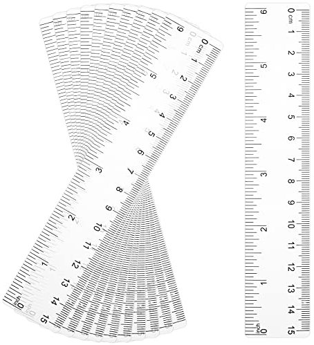 10 Stück Kunststoff Lineal 15cm Lineal Transparent Lineal 6 Zoll Lineal 15cm Kinder Lineal Set Mit Zoll&Metrisch Lineals Gerade Messwerkzeug Lineale Für Schule Büro Zuhause