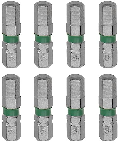 sourcing map 8pcs H6 Hex Screwdriver Bit 6mm 1/4 Hex Shank 1 Length S2 Steel Magnetic Power Drill Bits
