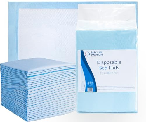 100 x Easy Care Solutions 60 x 90 cm | Disposable Incontinence Bed Pads | High Absorbency Underpads, Bed Mats, Mattress Protectors, Incontinence Pads | 4 Packs of 25