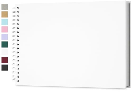 Fotoalbum zum Selbstgestalten 28x21 cm 50 Blatt 100 Seiten säurefrei | Fotobuch zum Einkleben Archivqualität Spiralbindung DIY Scrapbook Geschenk Hochzeit Familie Jahrestag Geburtstag
