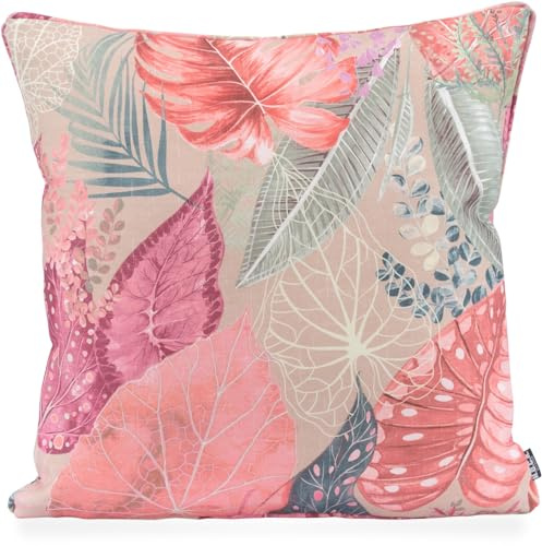 H.O.C.K. Bora Outdoor Kissen in verschiedenen Größen in Aqua bla und rosa pink floral Allover (Rosa Pink, 50x50cm)