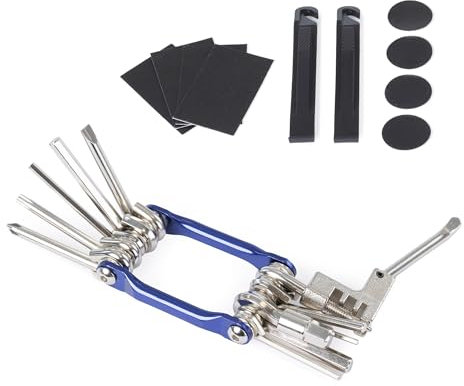 Hillington Ultimate Bike Repair Multi-Tool Kit - Compact, Durable, and Portable Bicycle Repair Set with Folding Multi-Tool, Tyre Levers, and Puncture Repair Kit