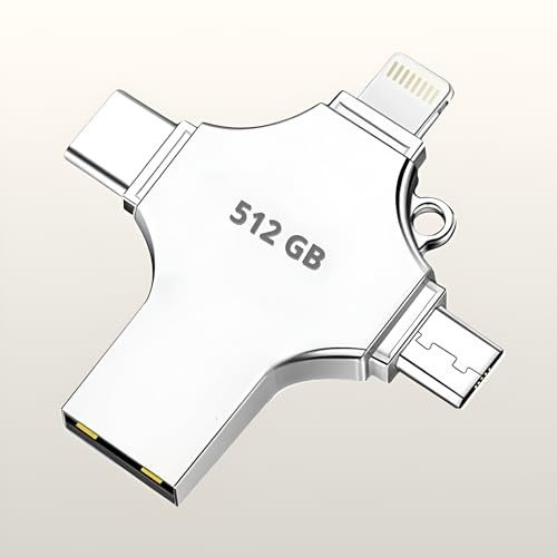 Pendrive 512 GB USB 3.0 | USB‑C & Lightning | Alta Velocidad para iOS, Android, Windows & Mac