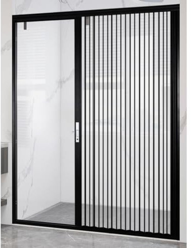 Falttüren Innentüren Durchsichtige Falttür aus Acryl mit Kindersicherung, Innentür aus Metall für Küche und Bad, Schiebe-Ziehharmonika-Raumteiler, 20-96 Zoll(20x80in(50.8x203cm))